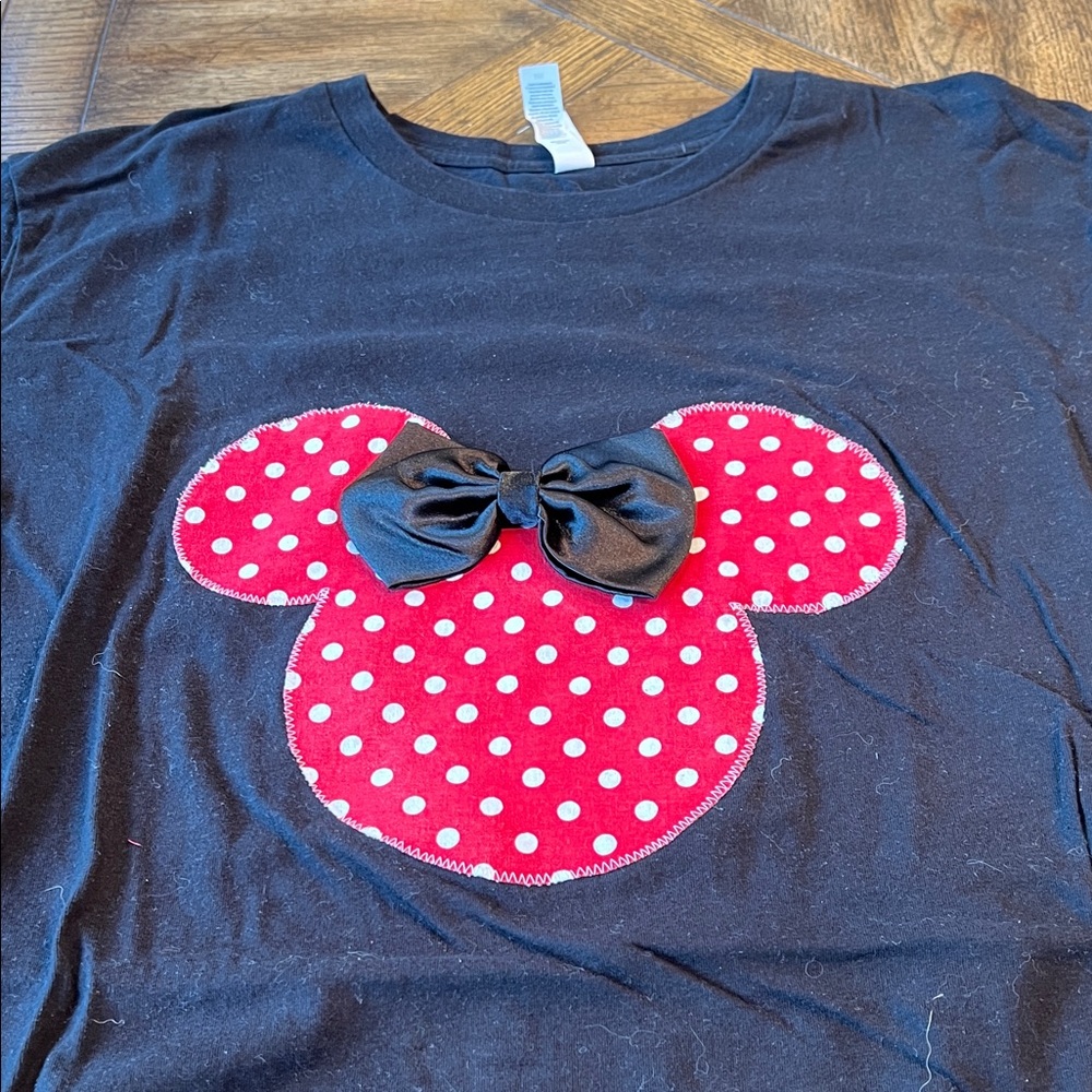 Bella Canvas with Red Polka Dot Minnie mouse Design.